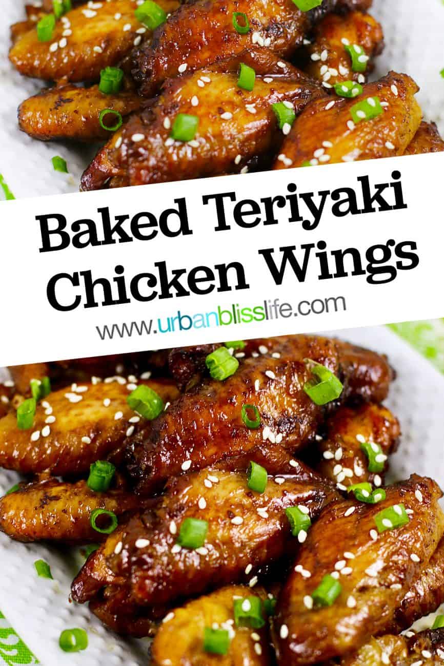 main graphic for baked teriyaki chicken wings
