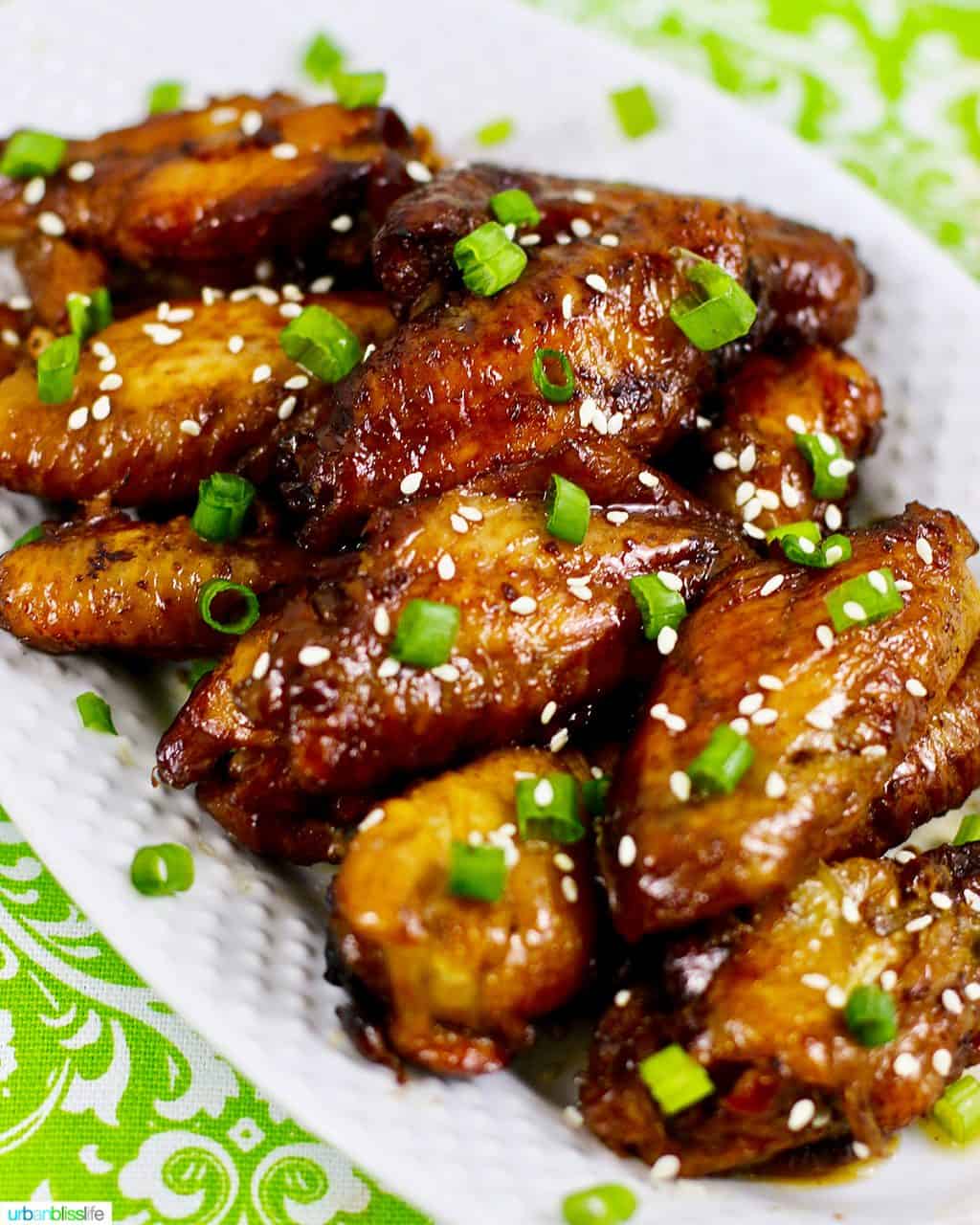 baked teriyaki chicken wings on a plate