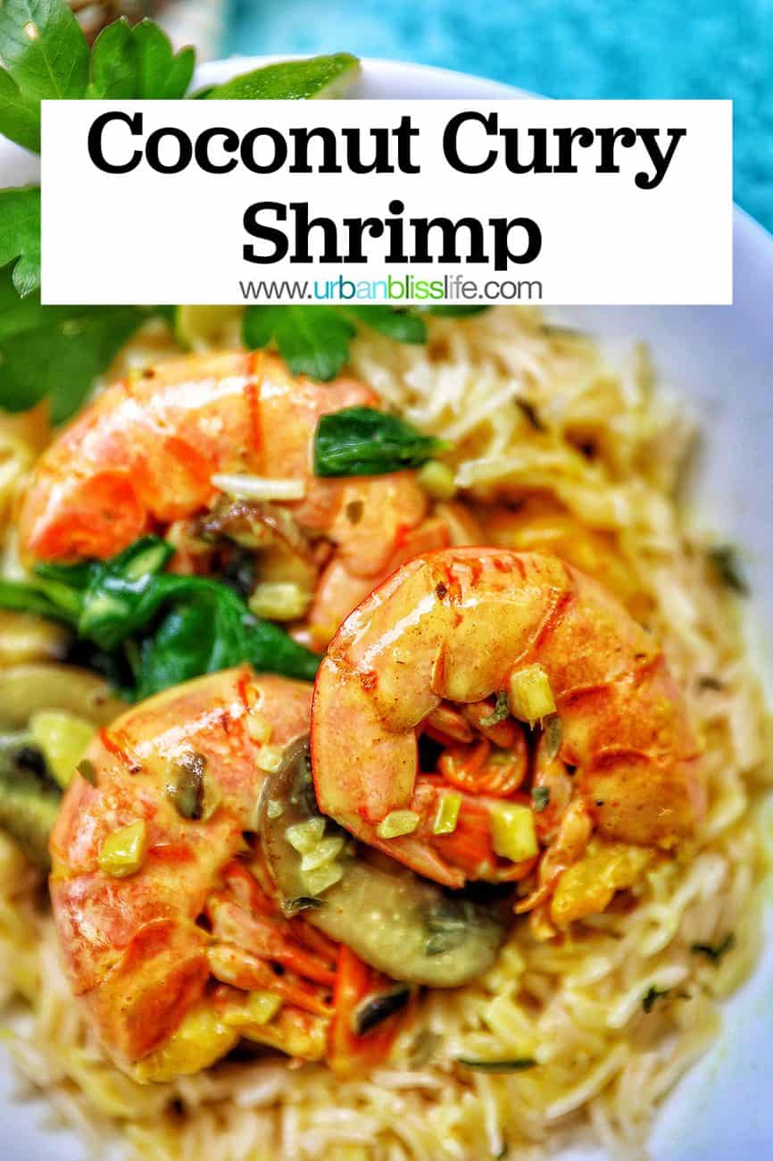 main graphic for Coconut Curry Shrimp and Mushrooms