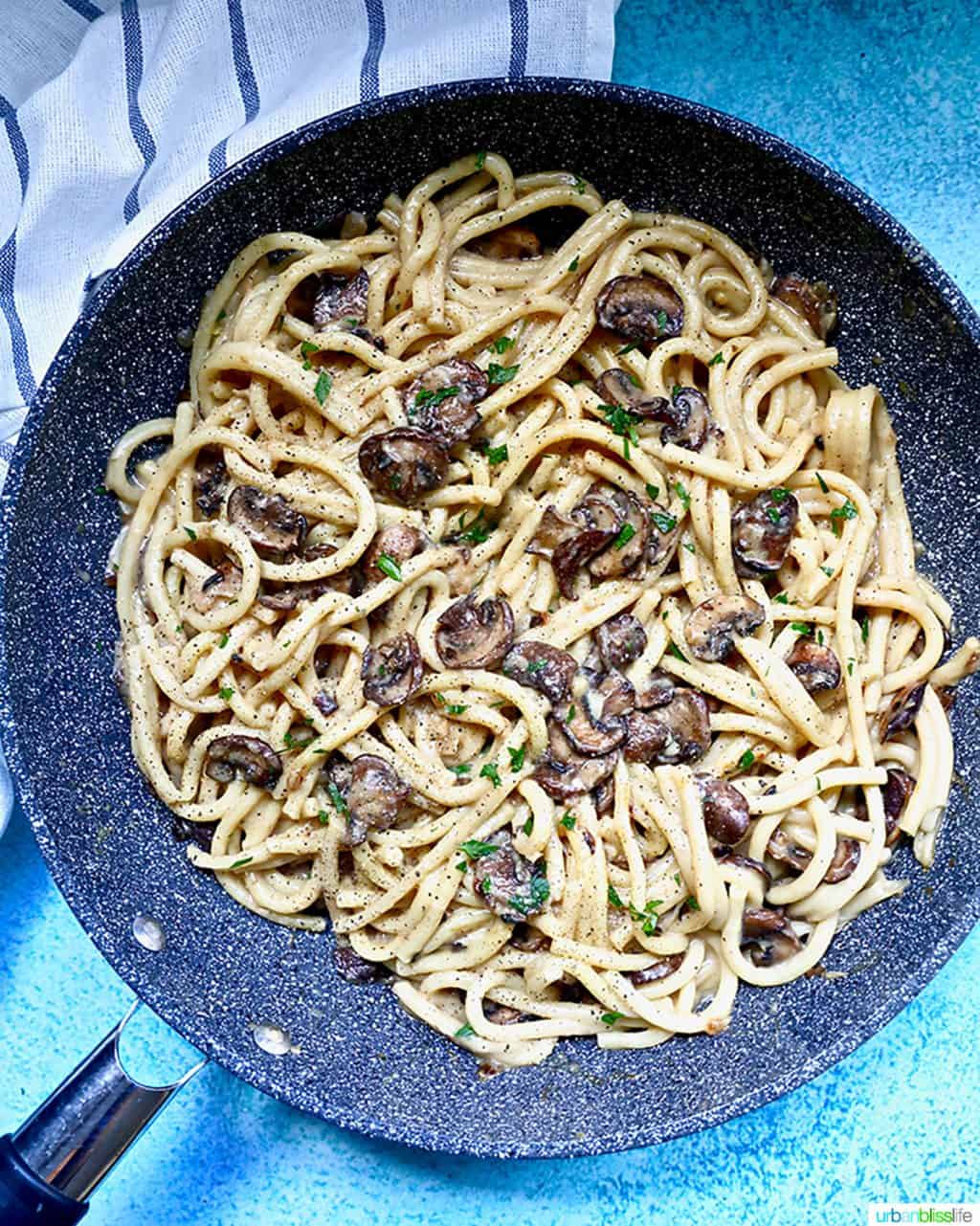 Creamy Pasta with Crispy Mushrooms recipe - Urban Bliss Life