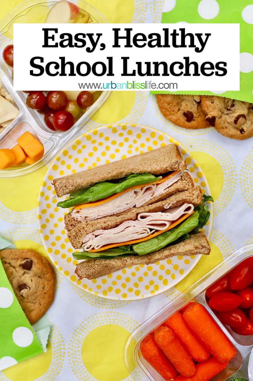 pinterest graphic for back to school lunches