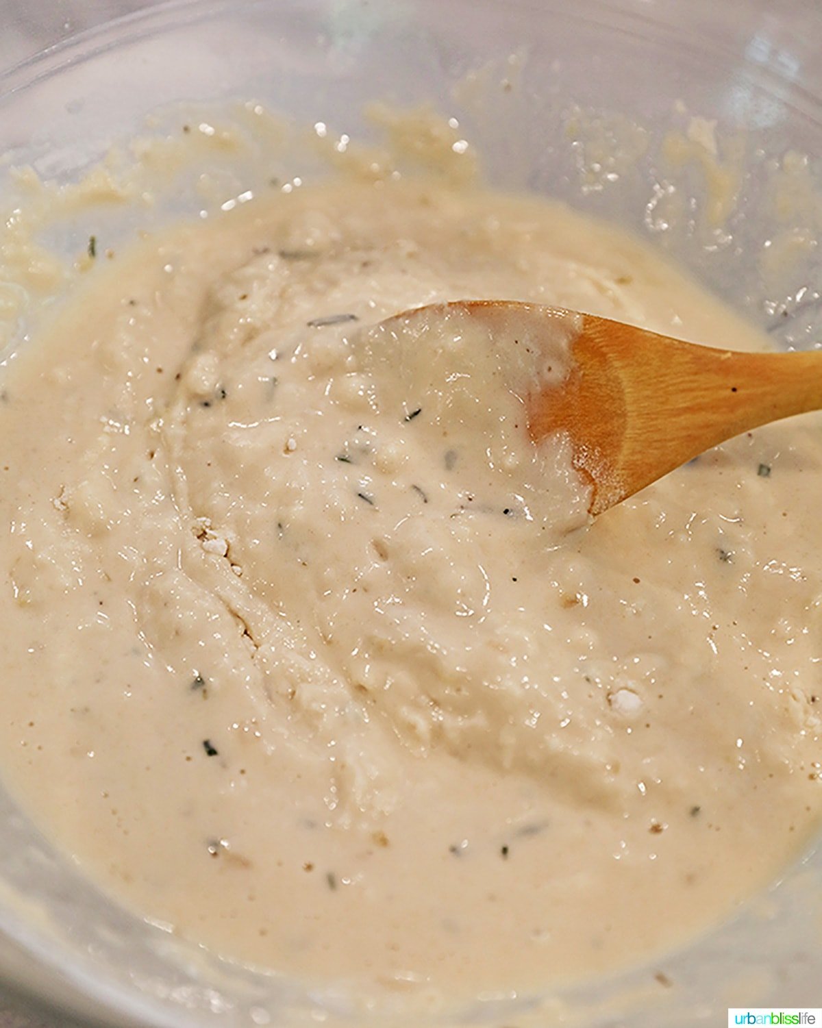 mixing focaccia dough