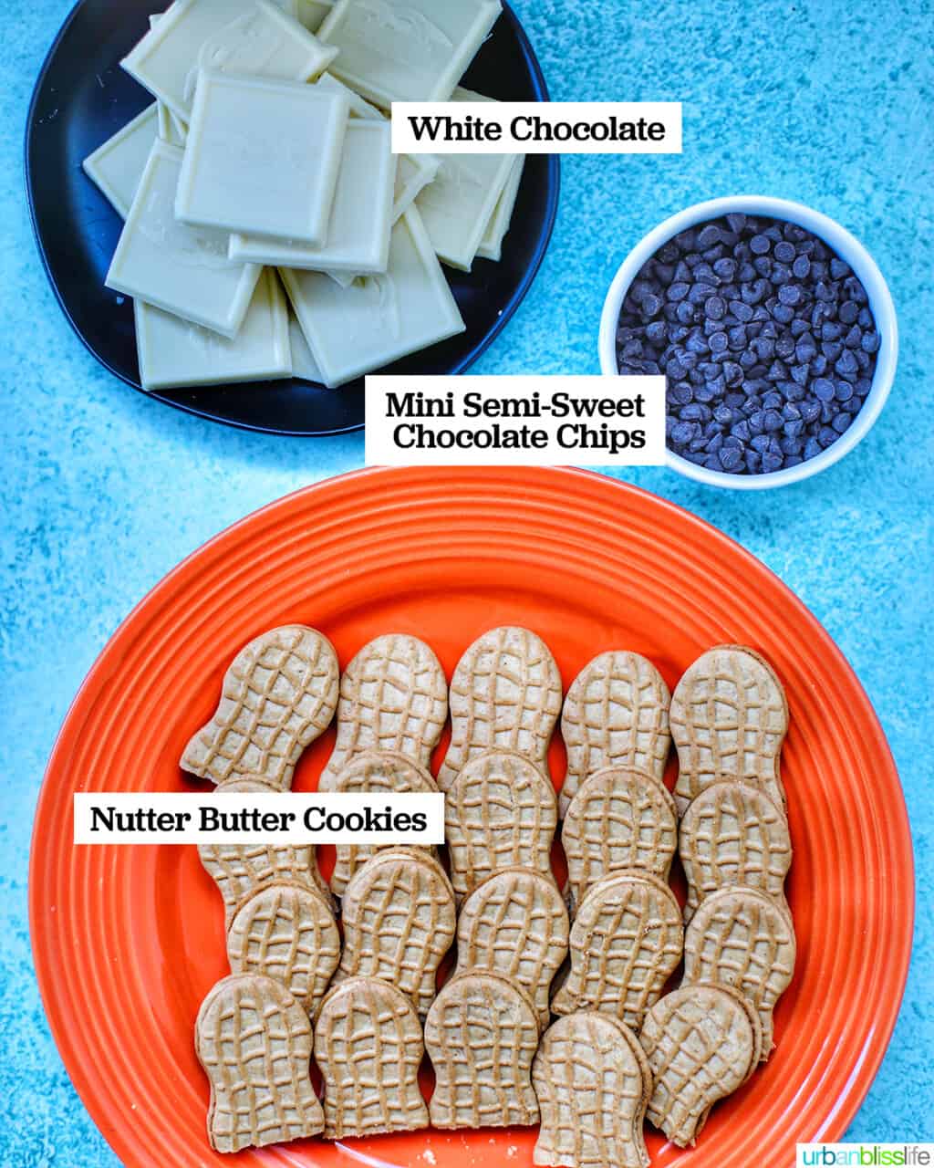 ingredients for Nutter Butter ghost cookies