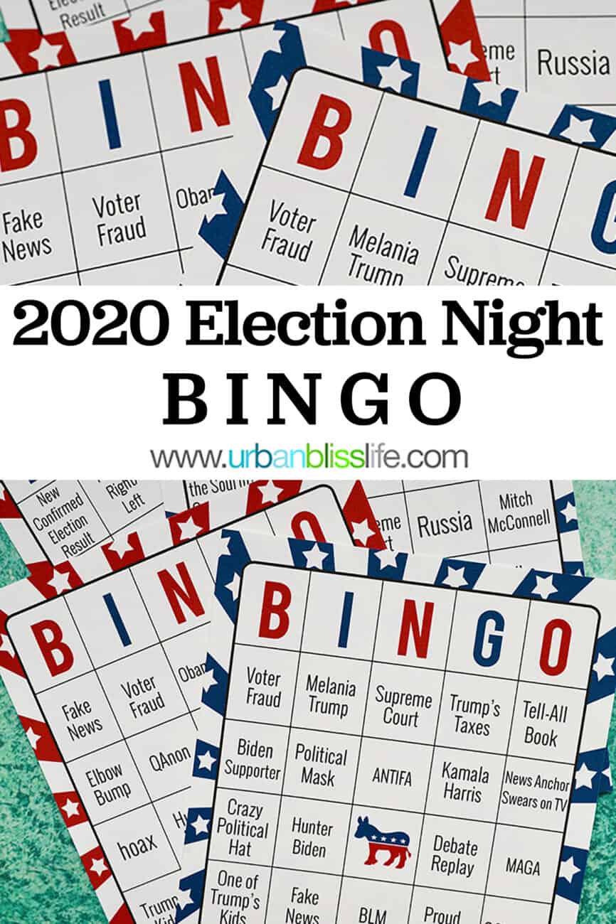 2020 election bingo with title text overlay