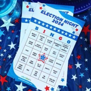 election bingo cards with title text overlay.