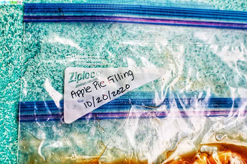 freezer bag labeled