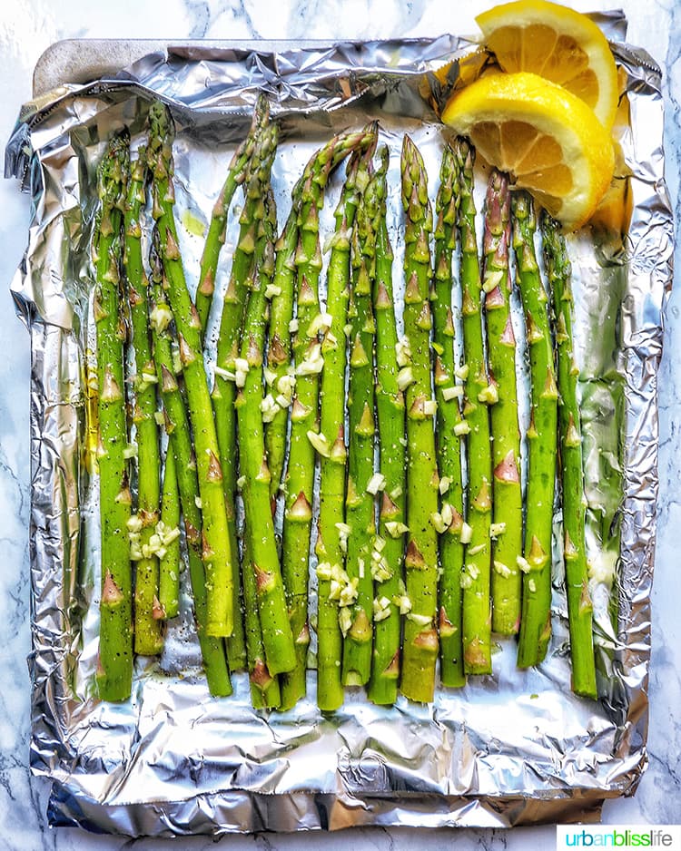 Garlic Lemon Asparagus side dish Urban Bliss Life