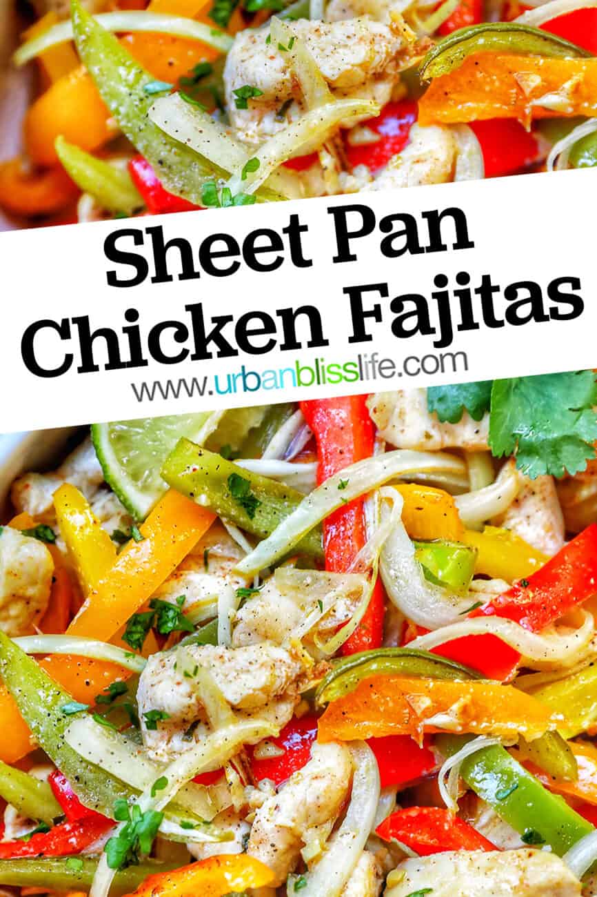 Sheet Pan Chicken Fajitas with title text