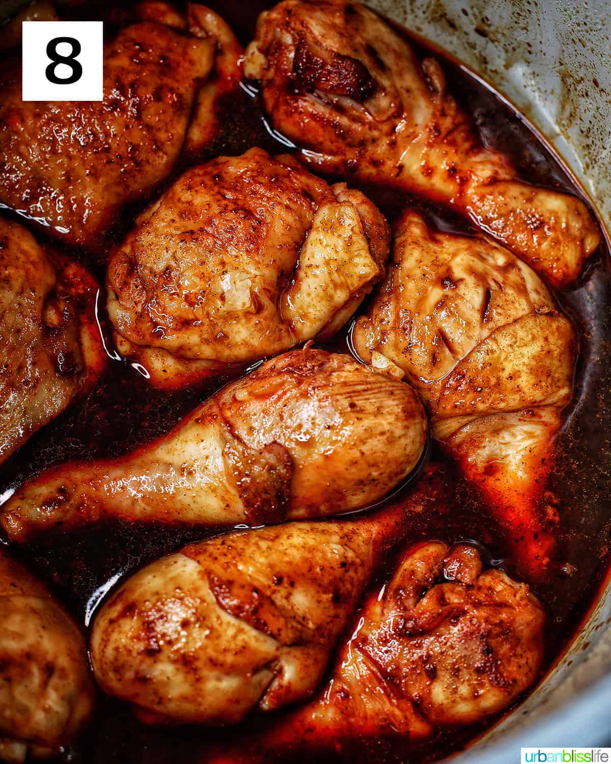 chicken adobo cooked in an Instant Pot.