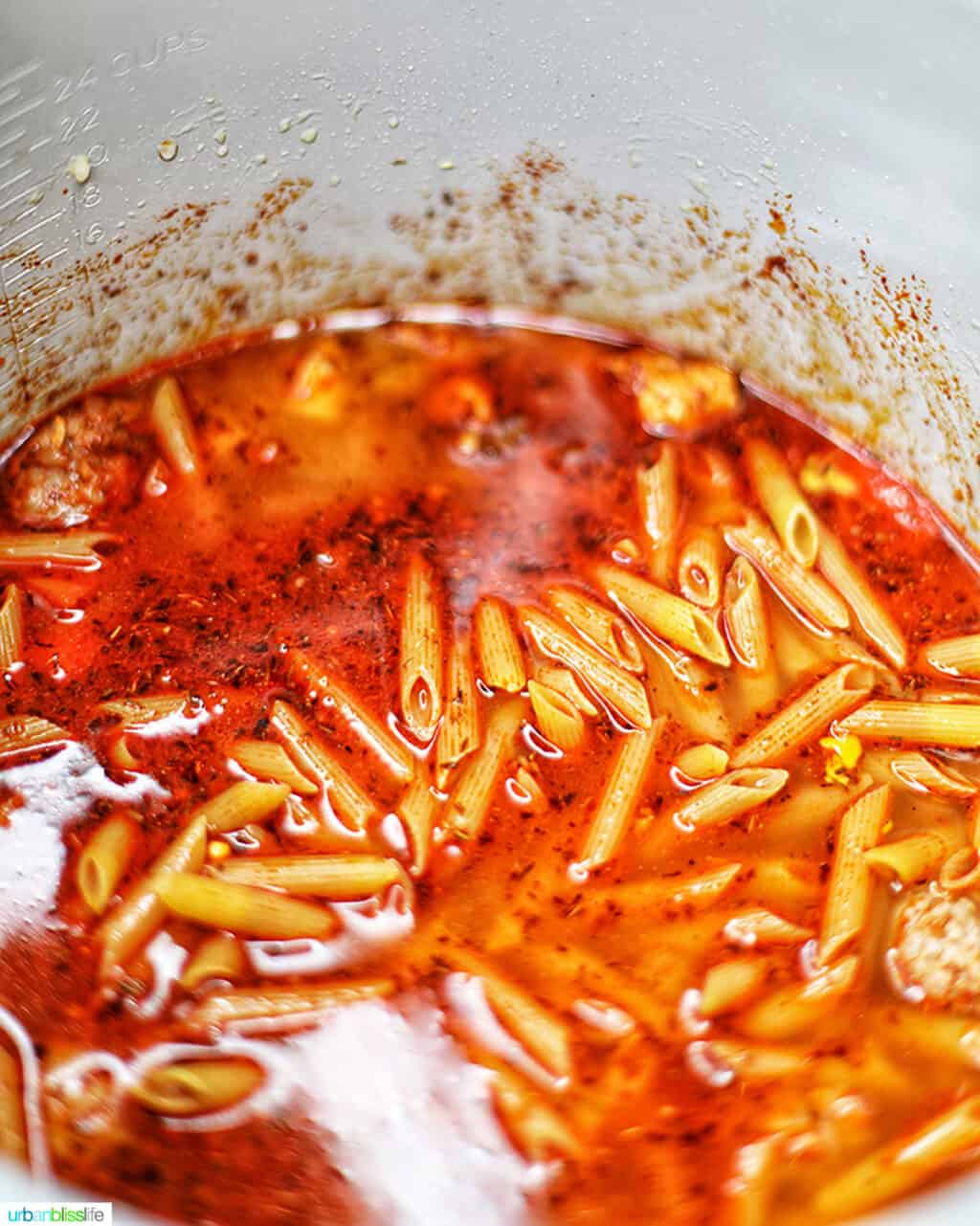 Ninja Foodi Cajun Chicken Pasta tomato sauce