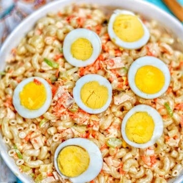 Filipino Macaroni Salad in a bowl