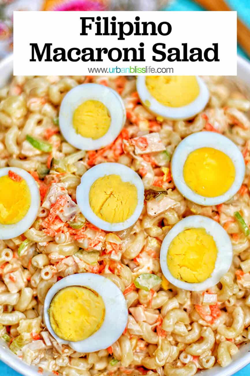 Filipino Macaroni Salad with text for Pinterest