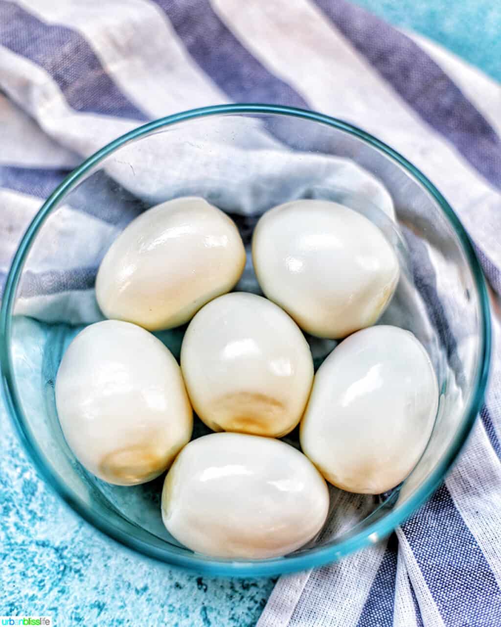 Ninja Foodi Hard Boiled Eggs in a bowl