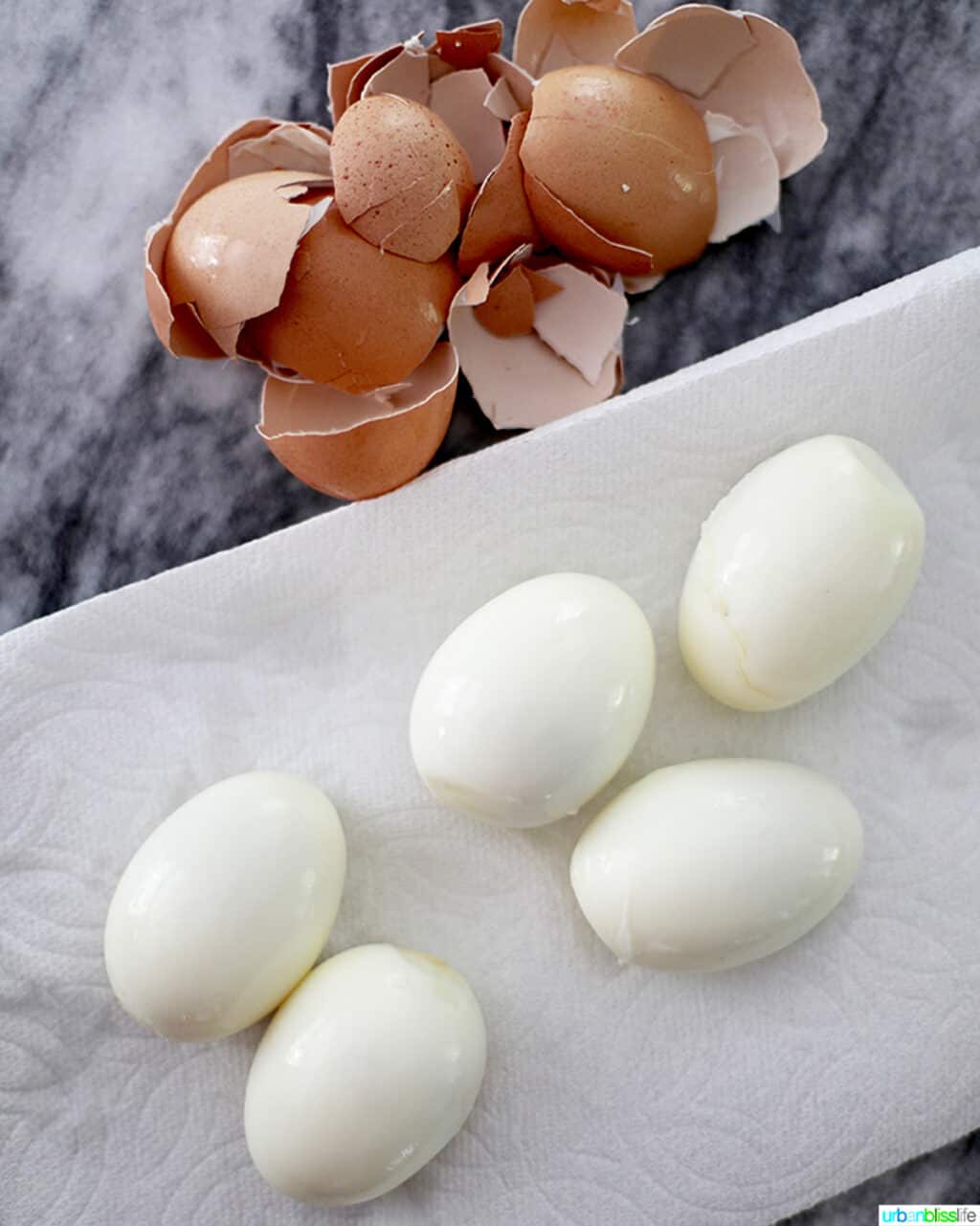 peeled hard boiled eggs