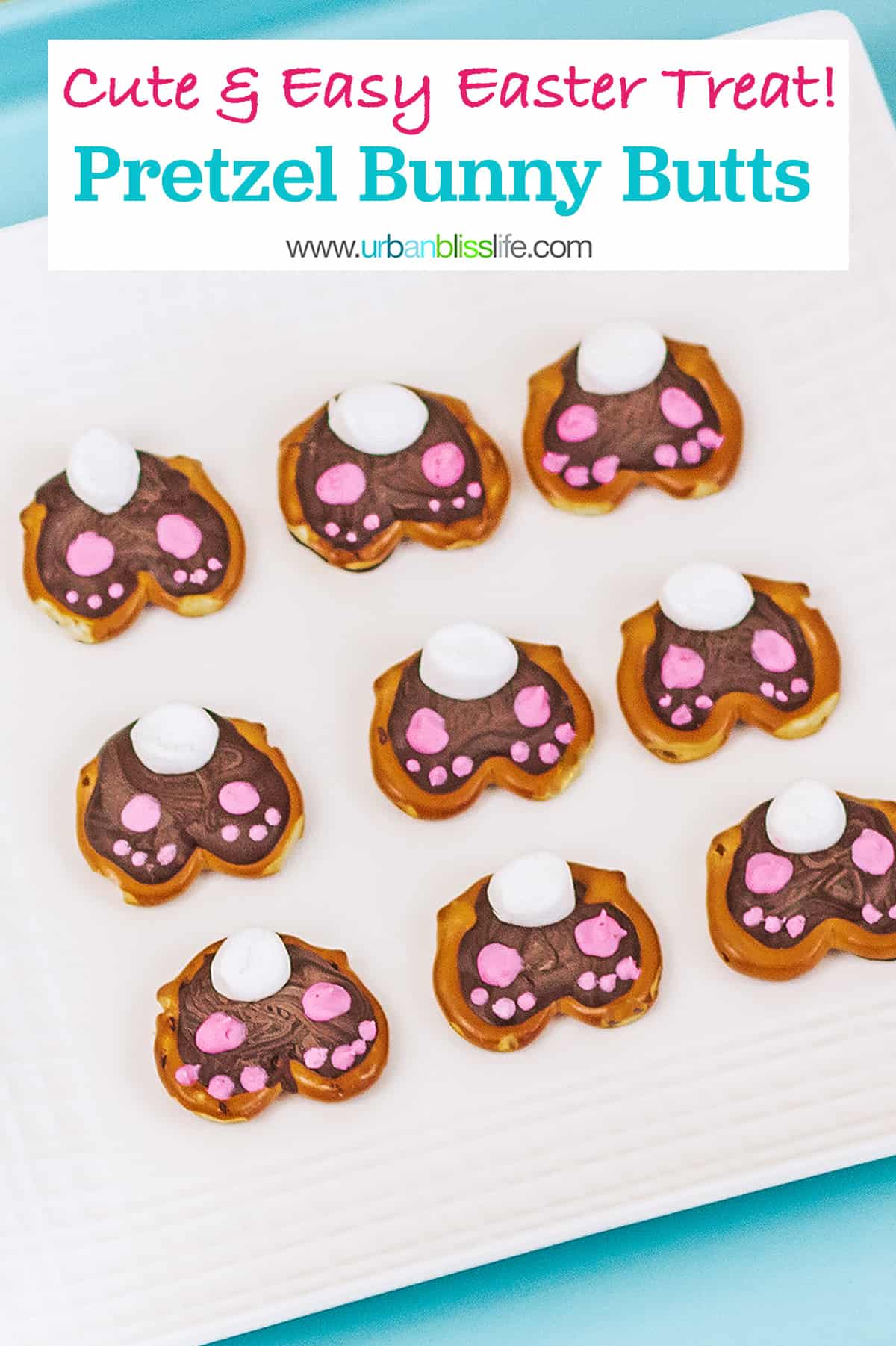 Cute, Easy Easter Bunny Pretzels - Urban Bliss Life