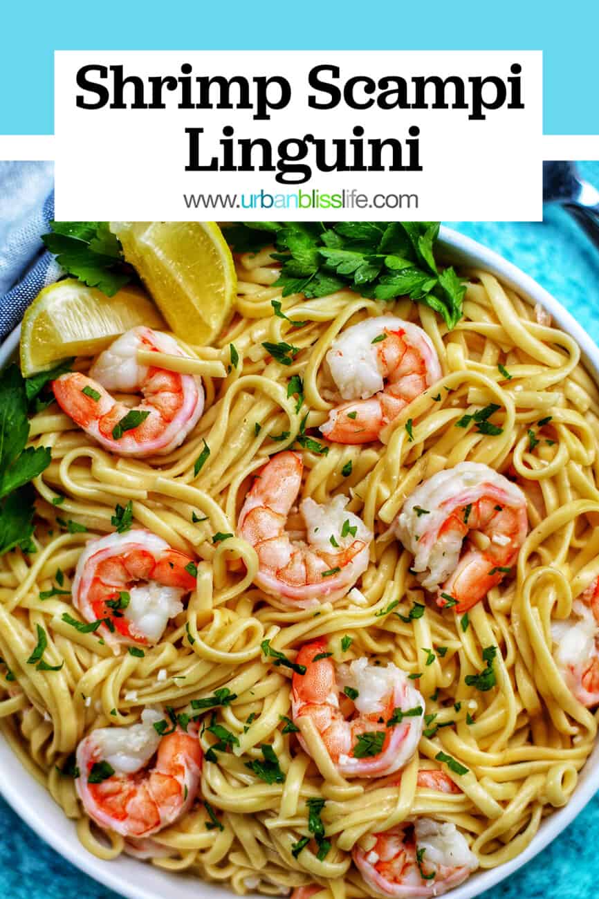 Shrimp Scampi Linguini with text