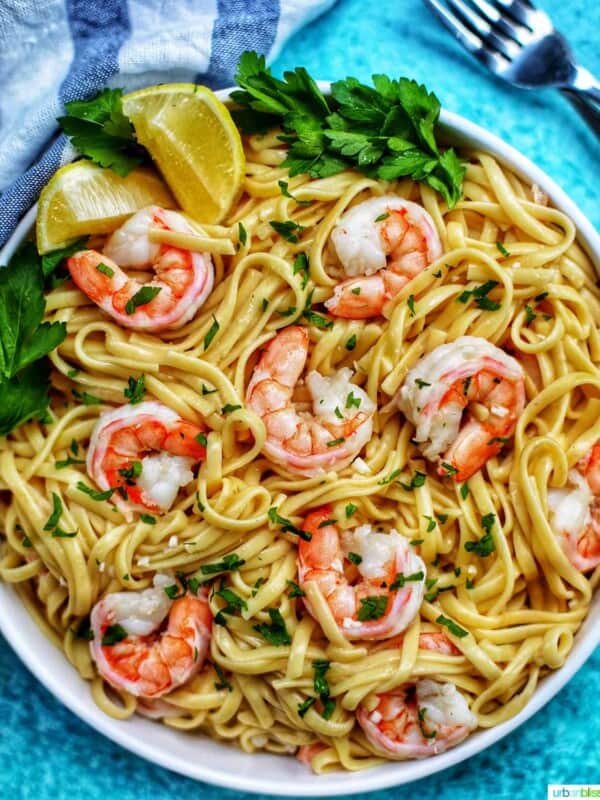 bowl of Shrimp Scampi Linguini