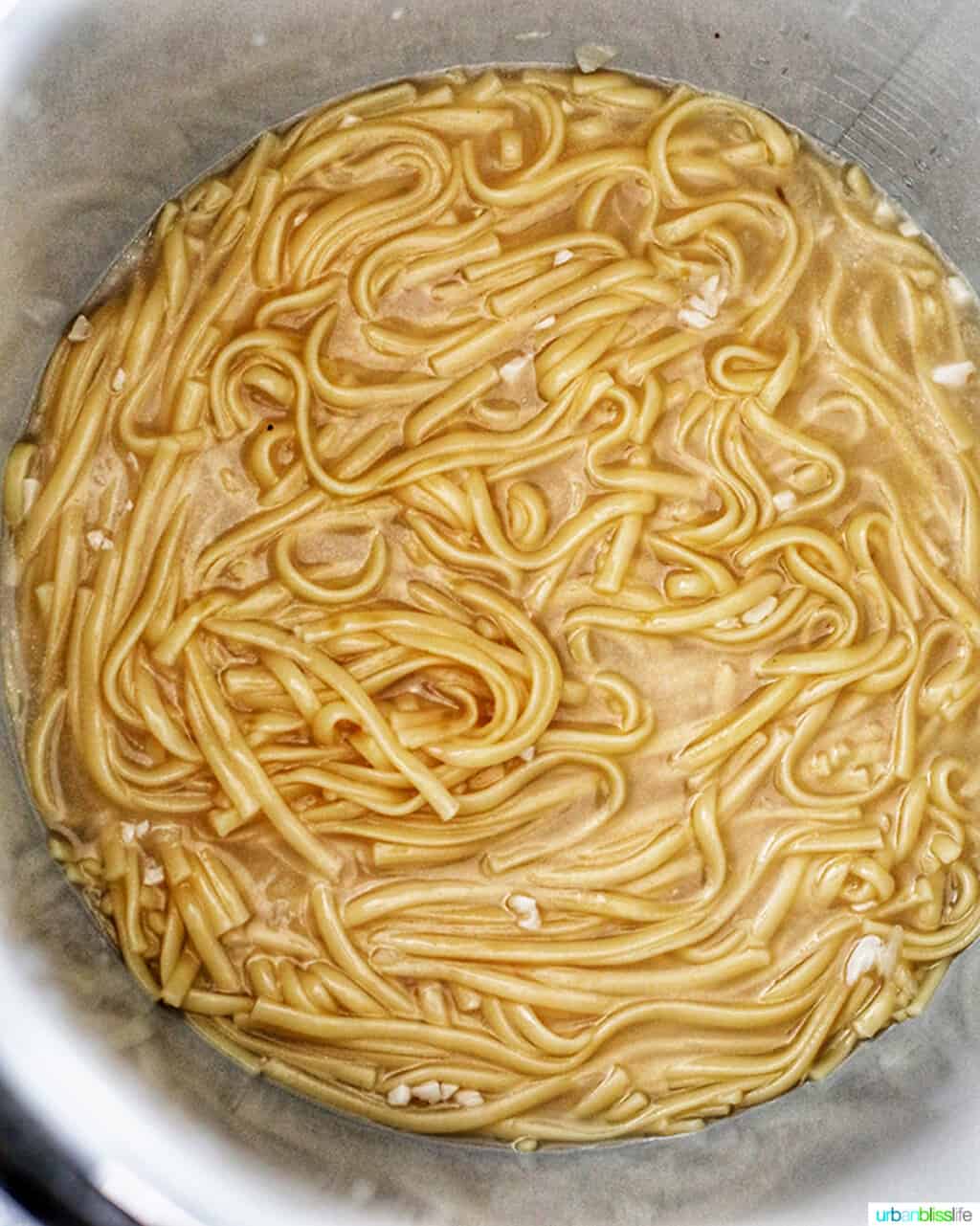 linguini noodles in the Ninja Foodi