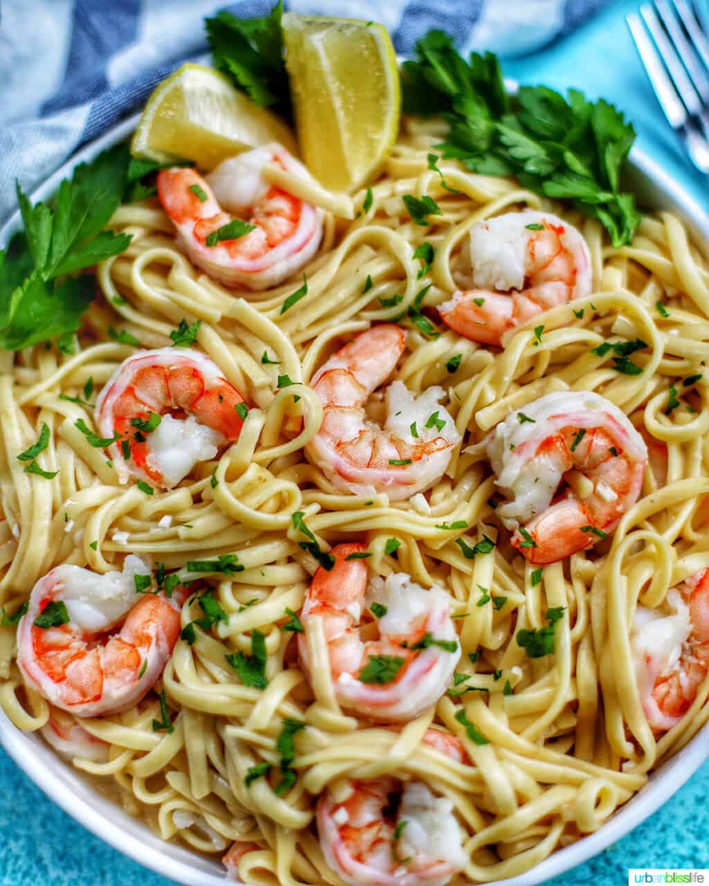 bowl of Shrimp Scampi Linguini