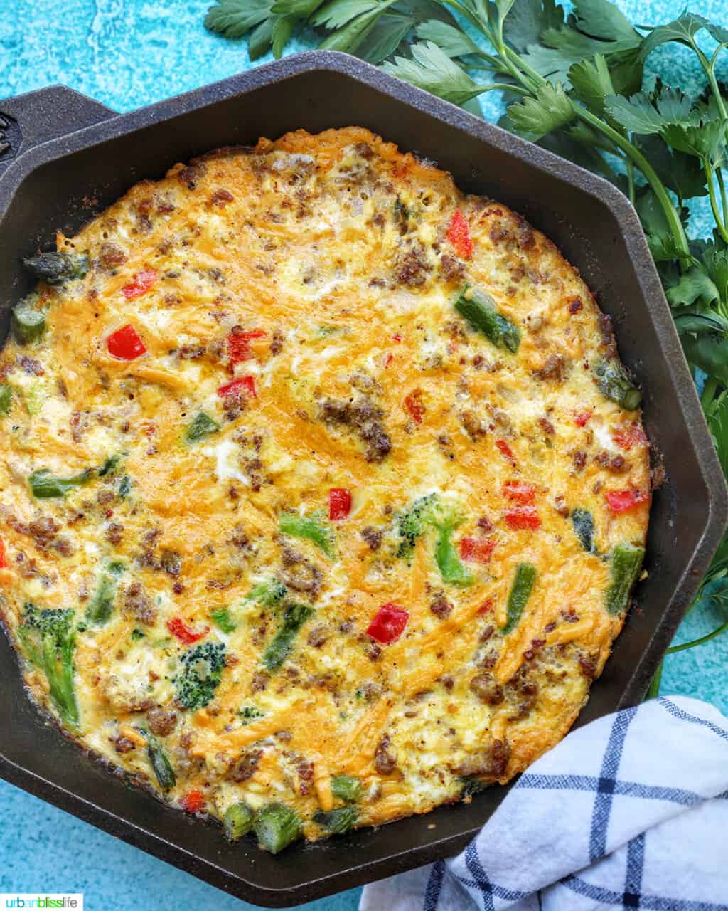 Sausage Frittata in skillet