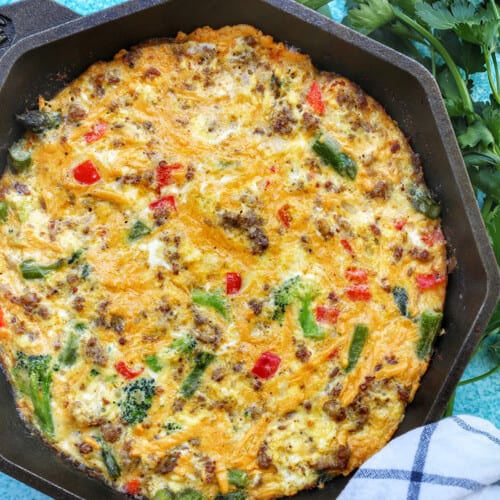Sausage Frittata in skillet