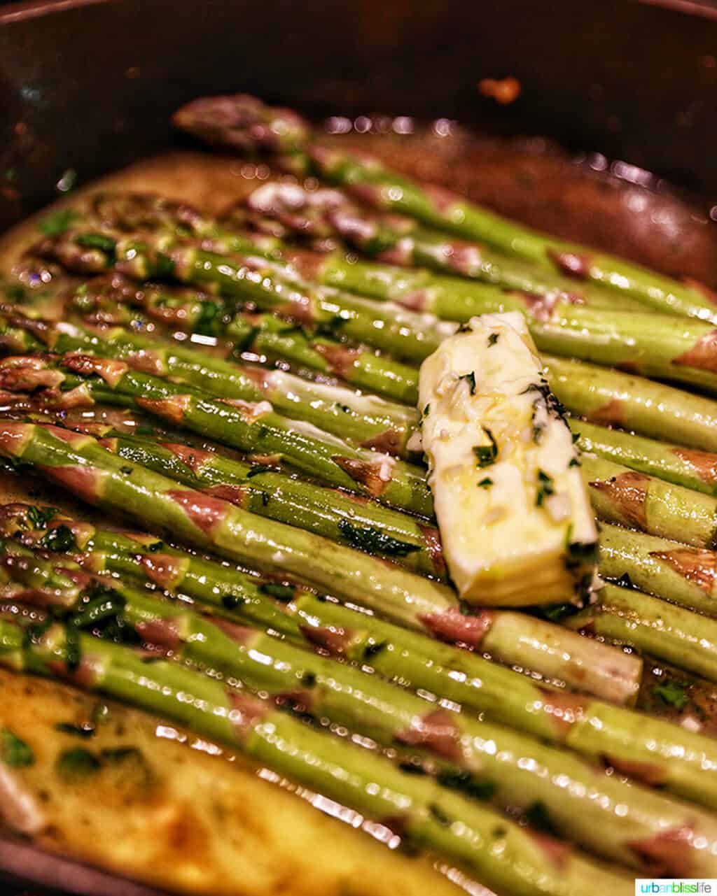 butter on asparagus