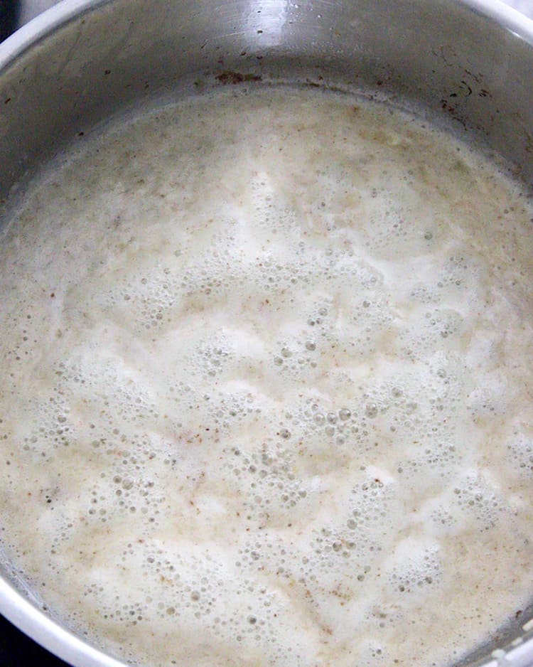 dairy-free cream sauce bubbling
