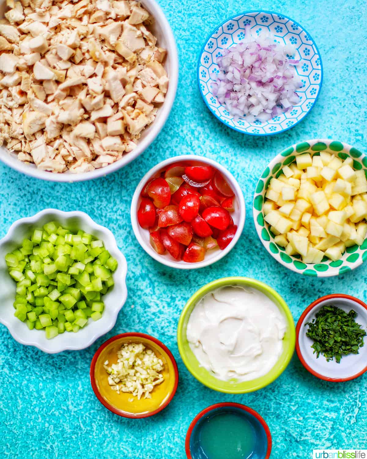 ingredients to make classic chicken salad tea sandwiches