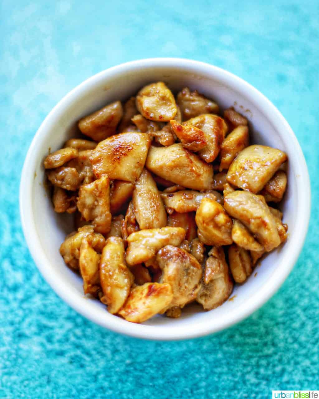 cooked chicken pieces for chicken yakisoba