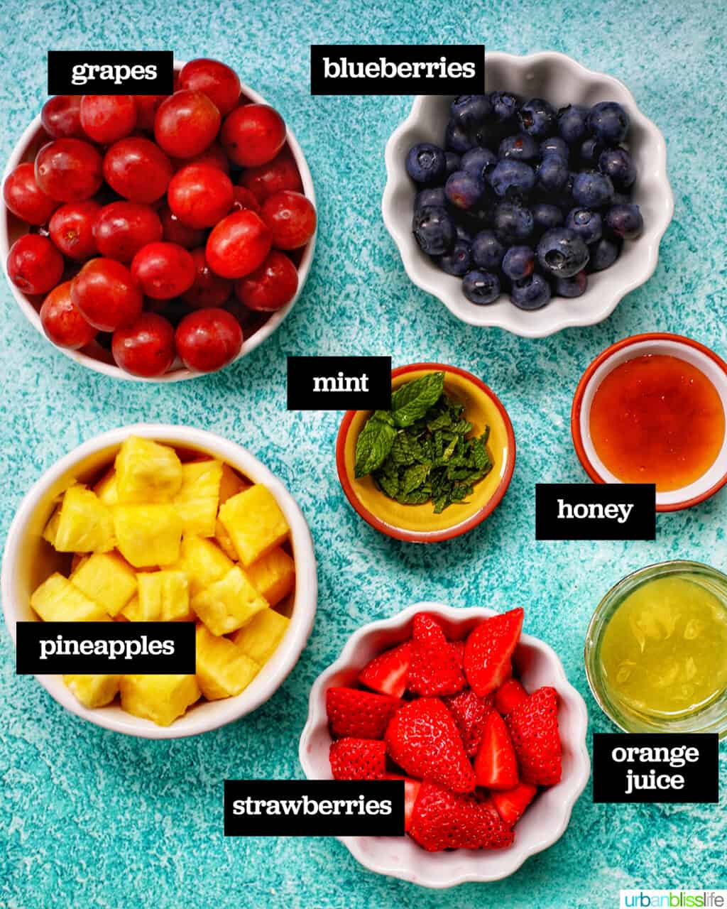 ingredients to make a summer simple fruit salad