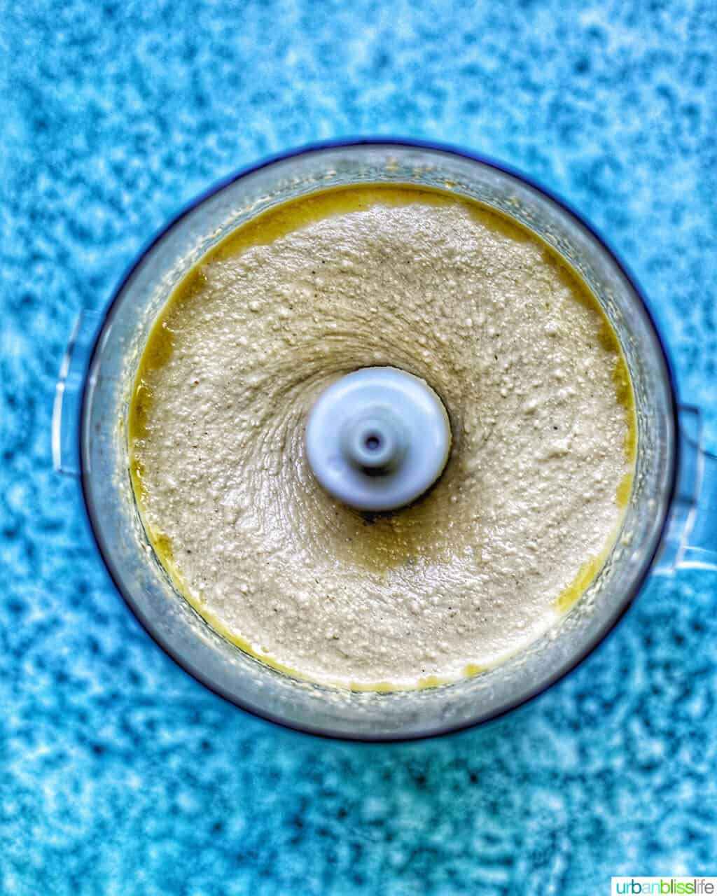 hummus blended in a food processor