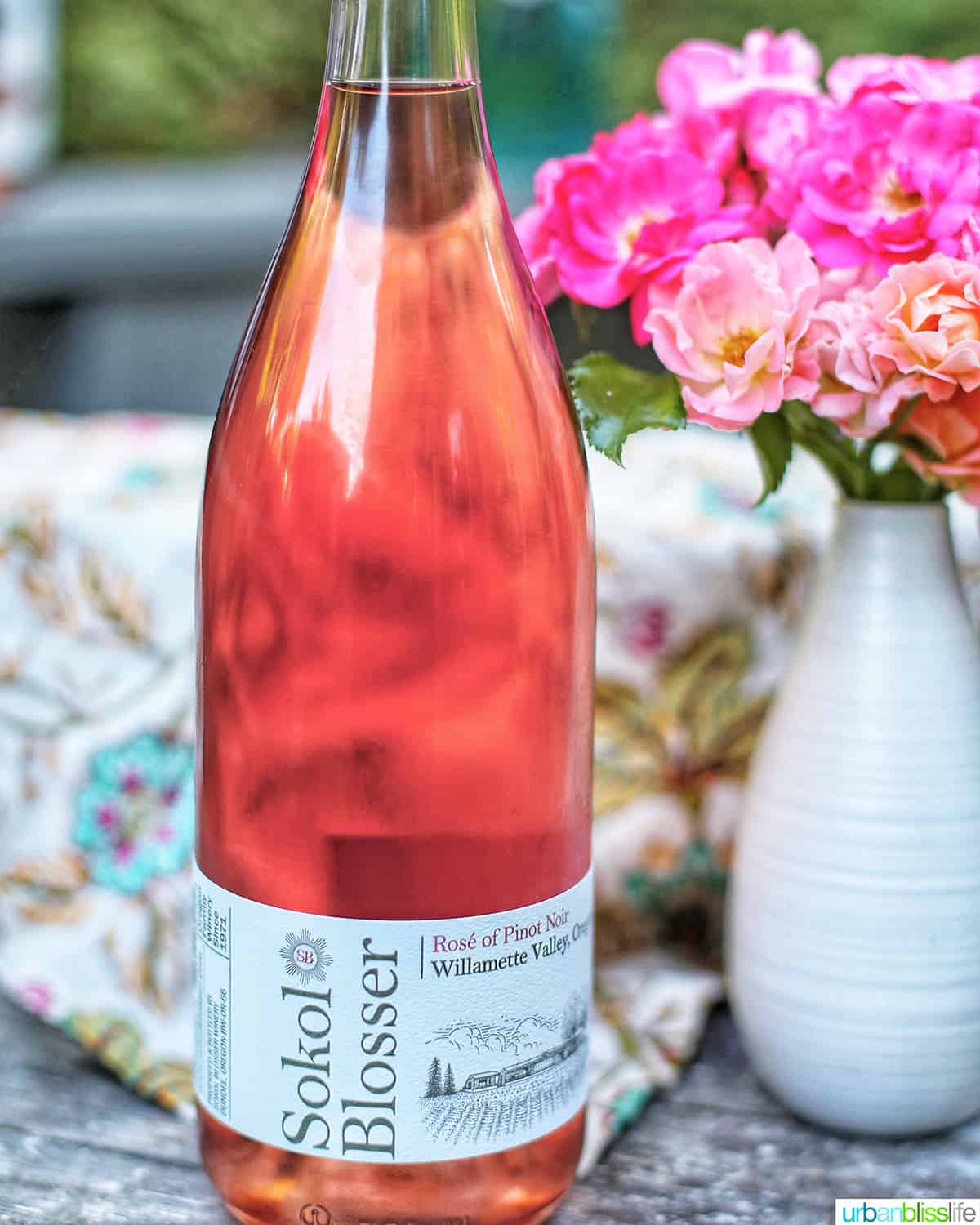 Sokol Blosser rose wine bottle