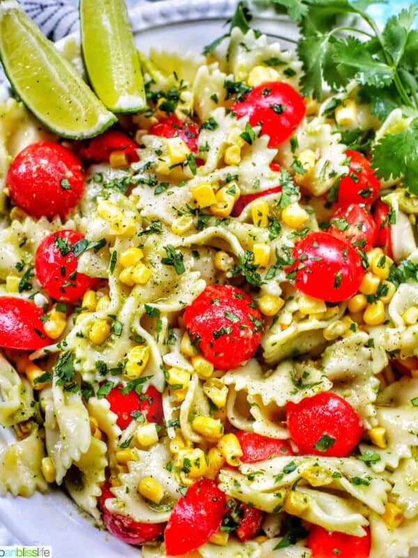 Avocado Pasta Salad Corn Tomatoes