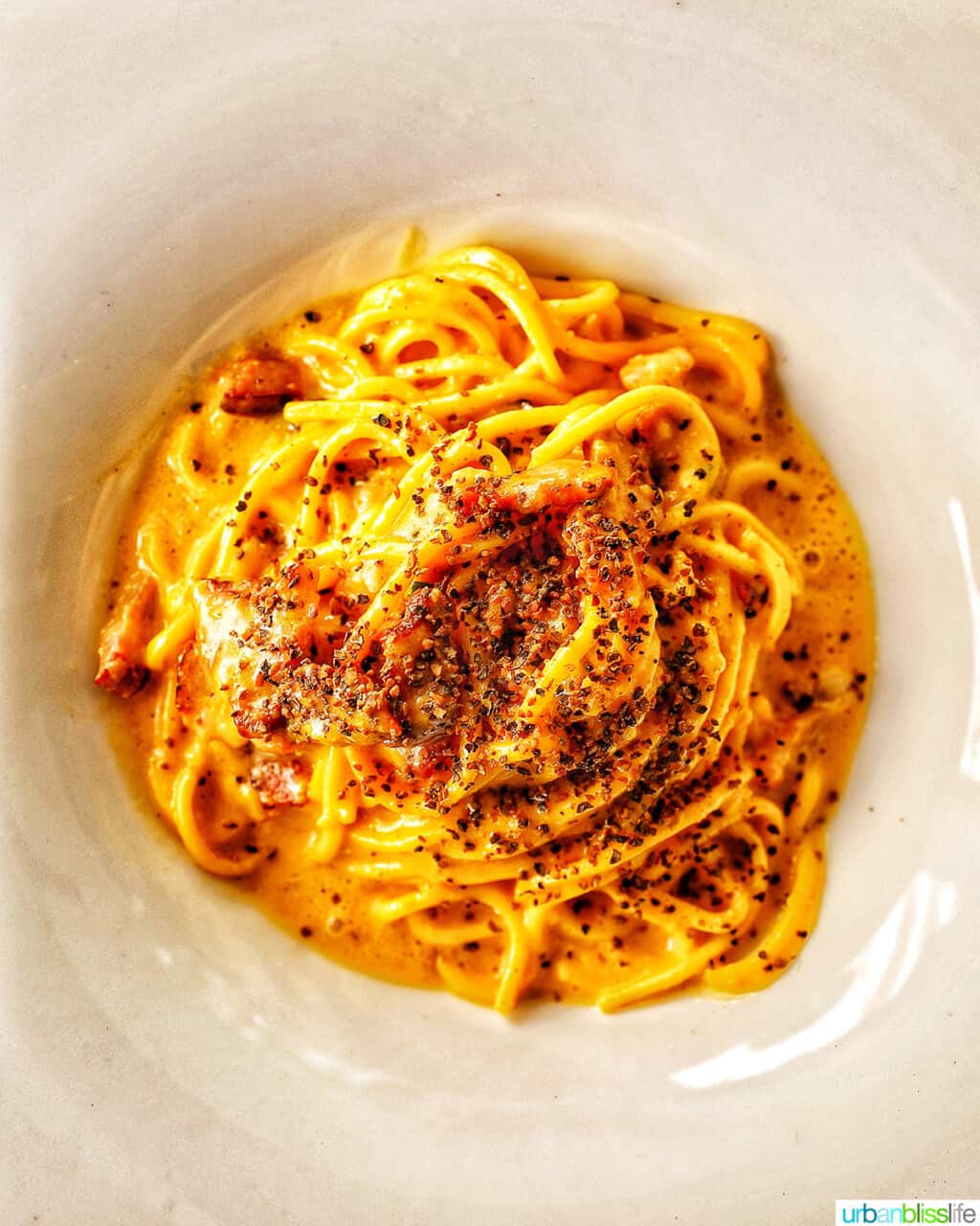 bowl of spaghetti carbonara