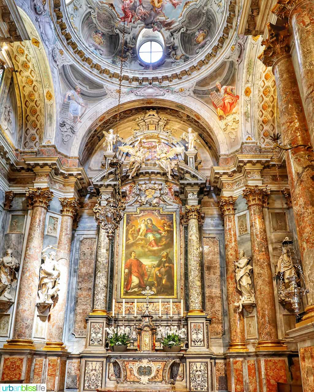 ornate church in Lugano, Switzerland