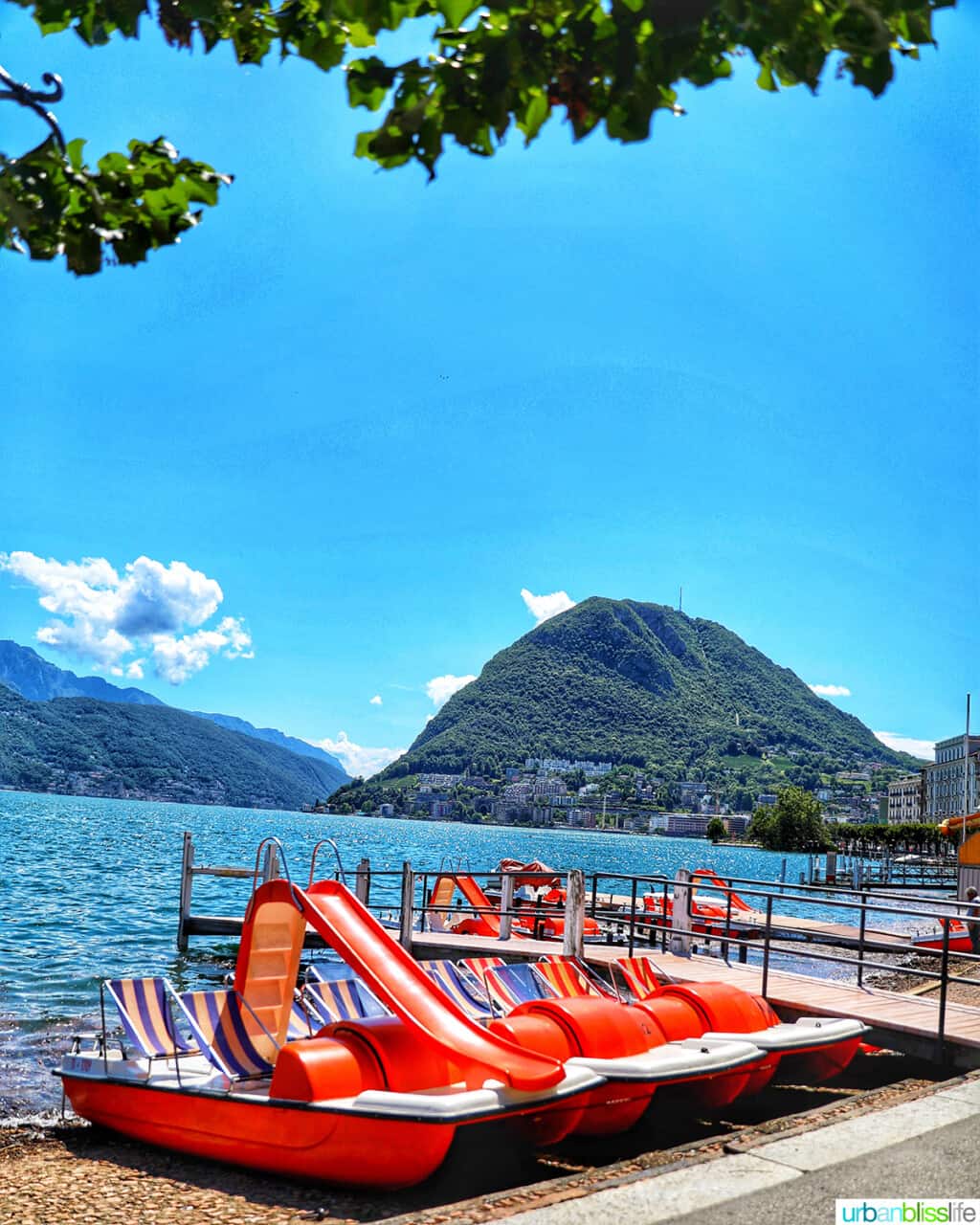 paddleboats on Lake Lugano