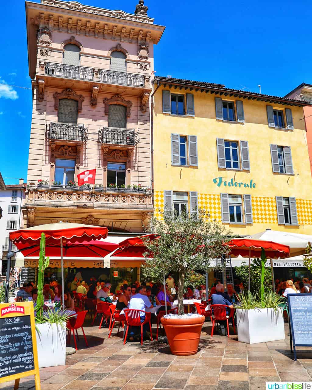 colorful restaurants in Lugano, Switzerland