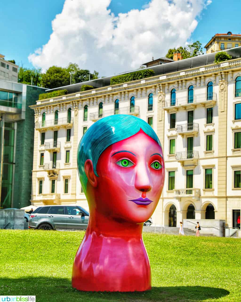 colorful art sculpture in Lugano Switzerland