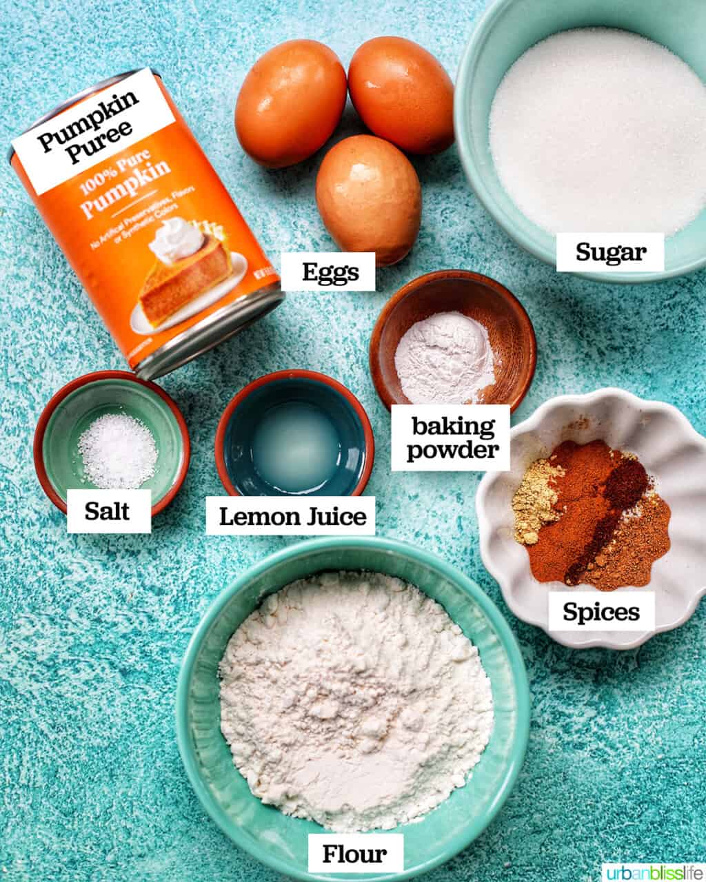 ingredients to make pumpkin cream cheese rolls