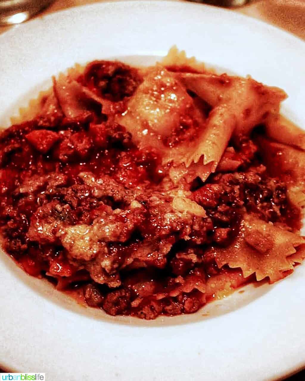 pasta at A Cena Italian restaurant in Portland, Oregon