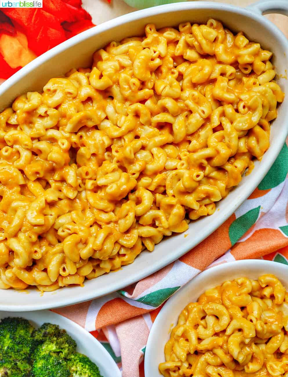 Butternut Squash Mac and Cheese in a serving platter