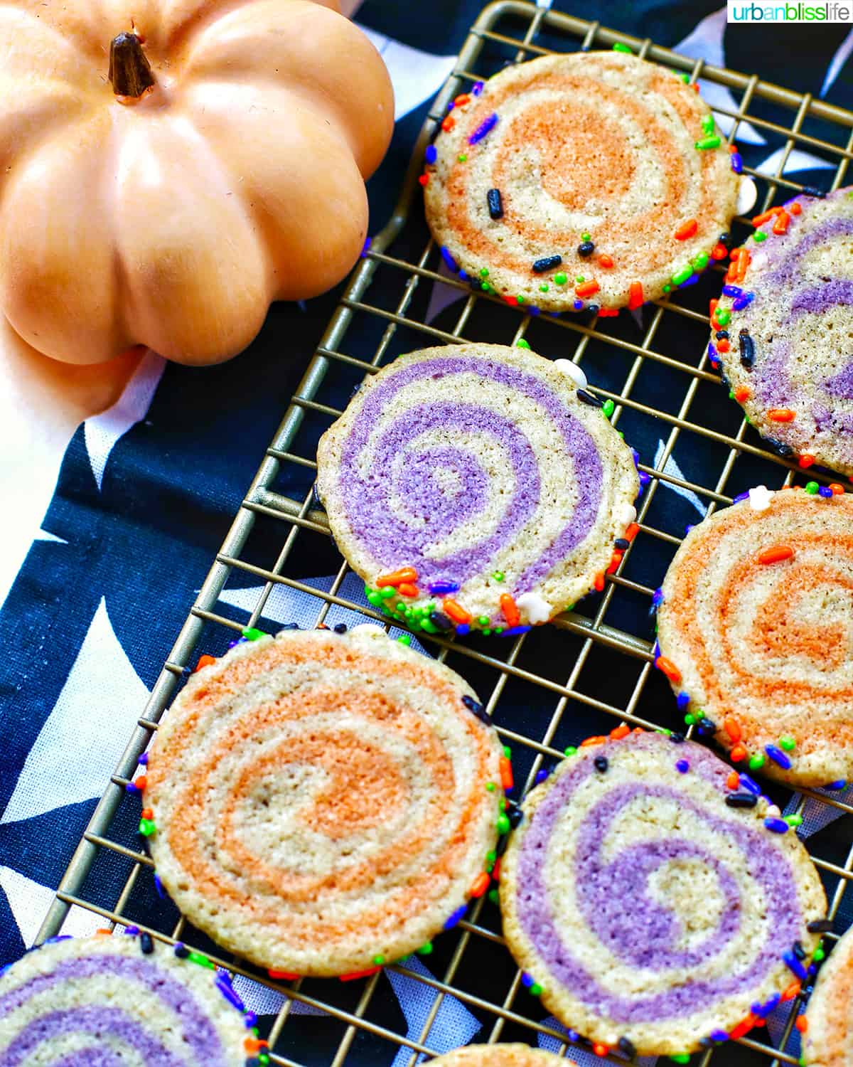 Halloween Pinwheel Cookies.