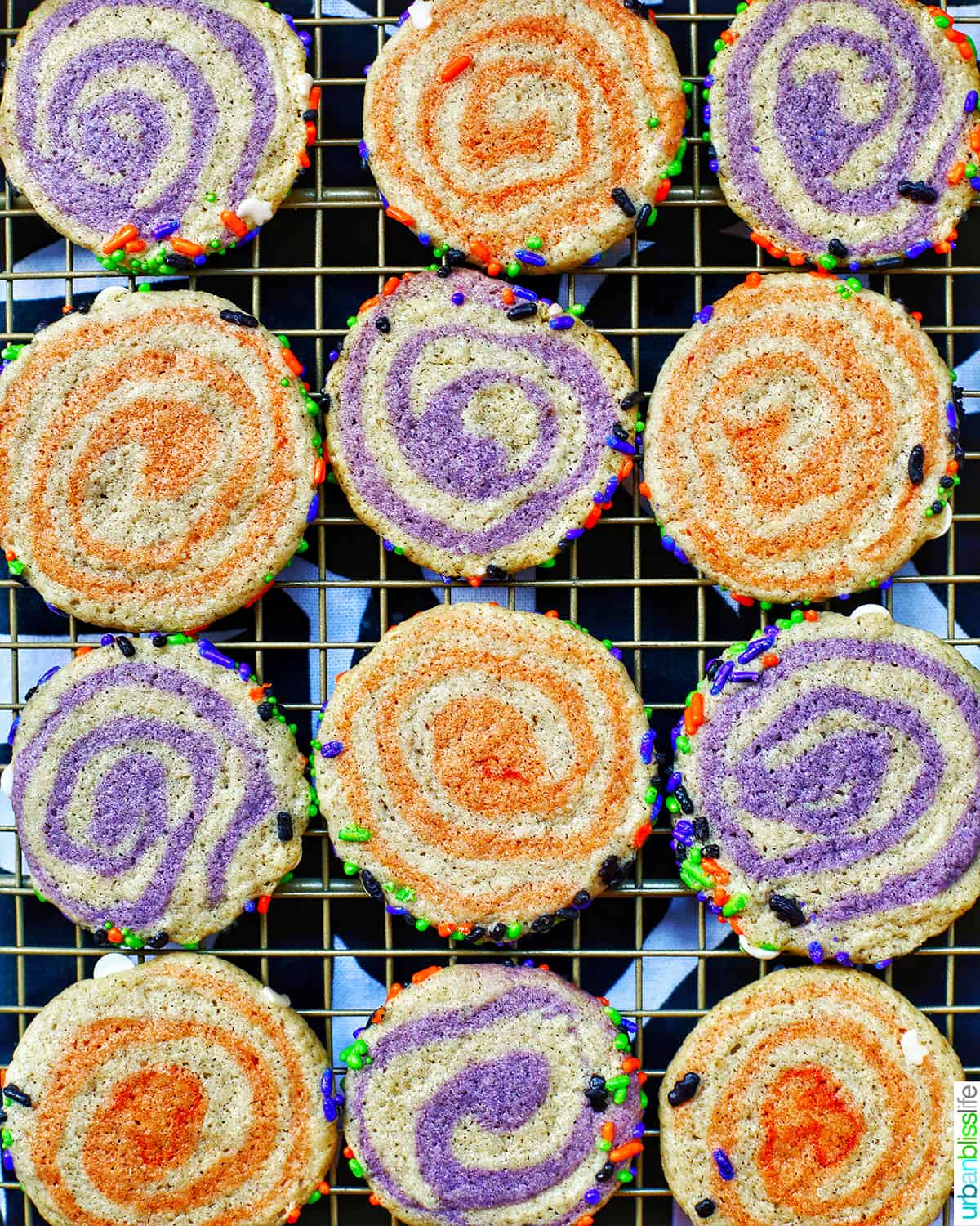 Halloween Pinwheel Cookies.