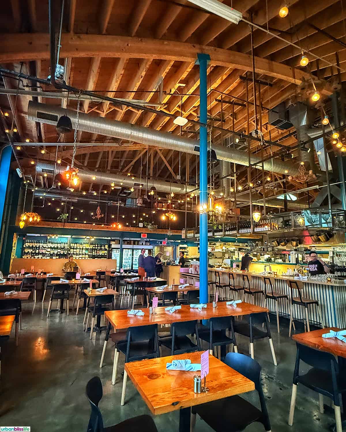 interior at Maglia Rosa restaurant in Portland, Oregon.