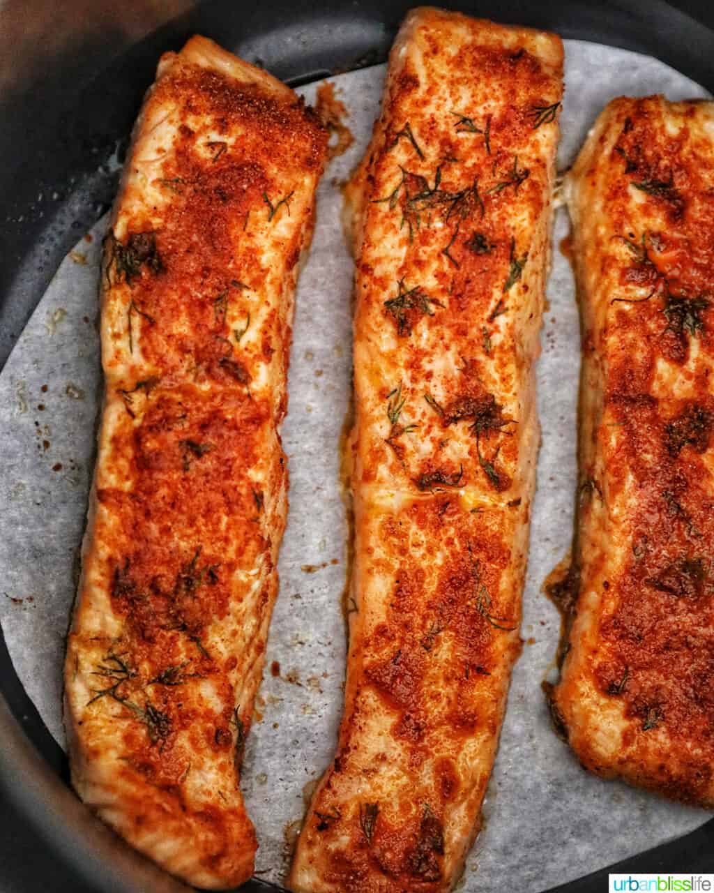 salmon cooked in the air fryer