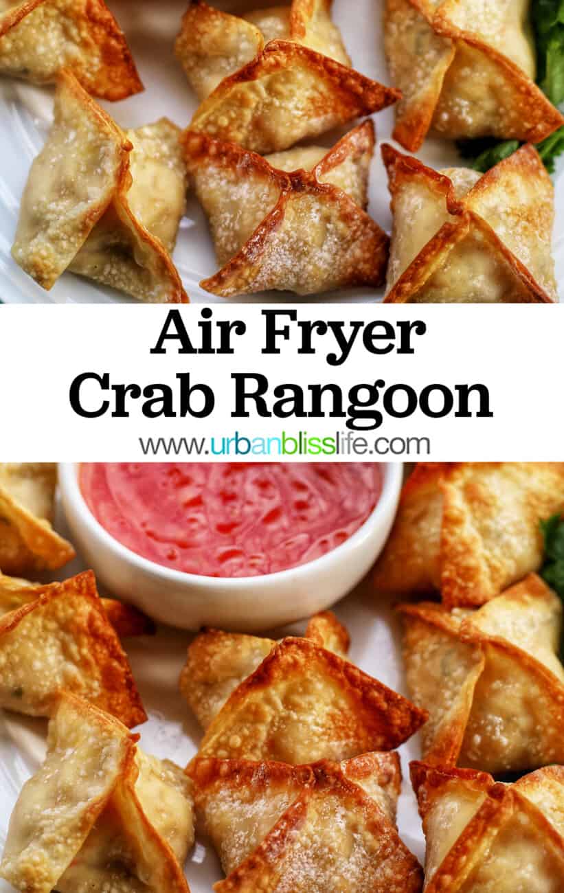 air fryer crab rangoon with text overlay