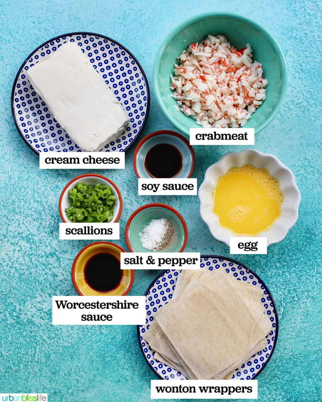 ingredients to make air fryer crab rangoon