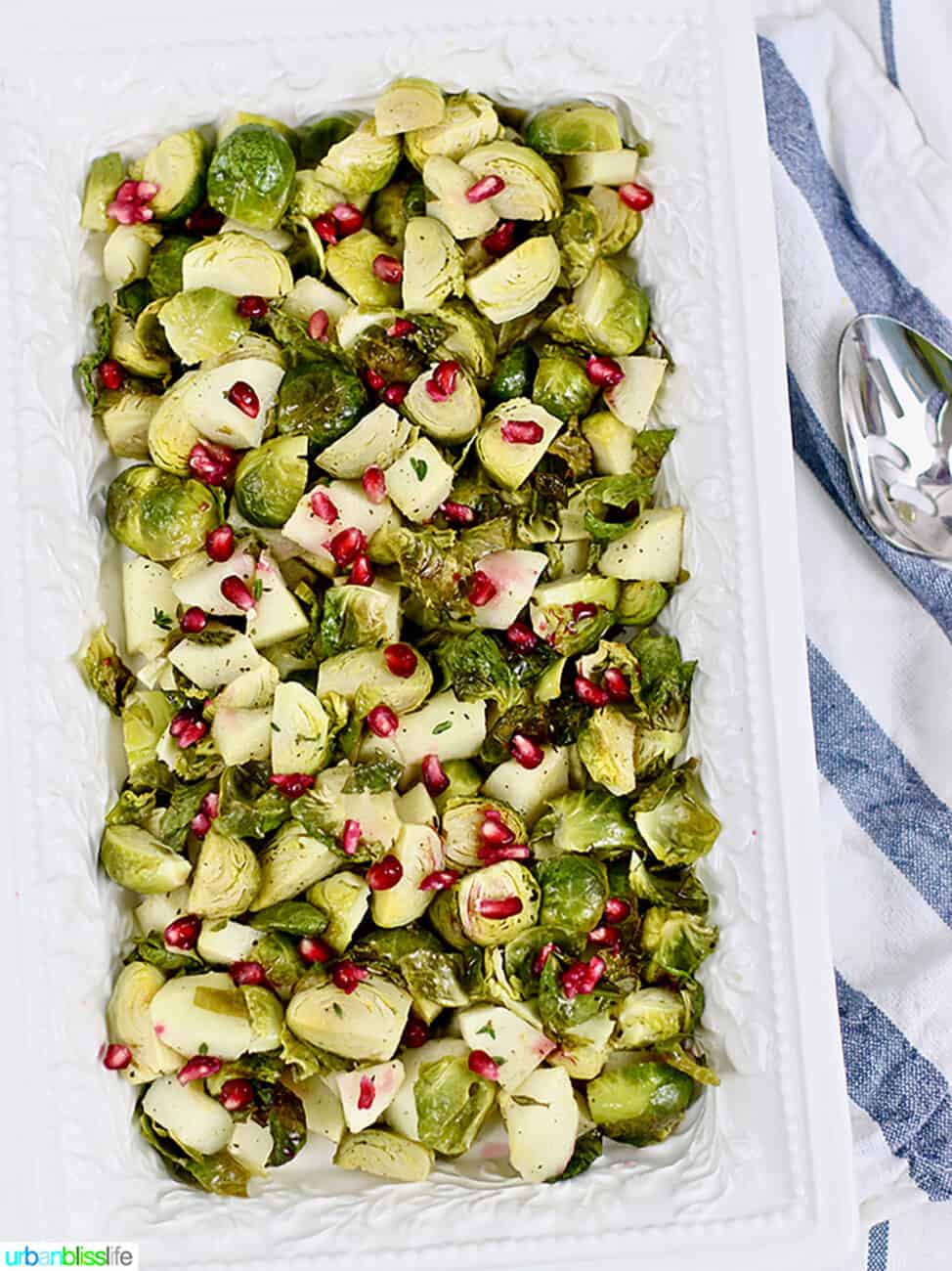 Roasted brussels sprouts with apples and pomegranate