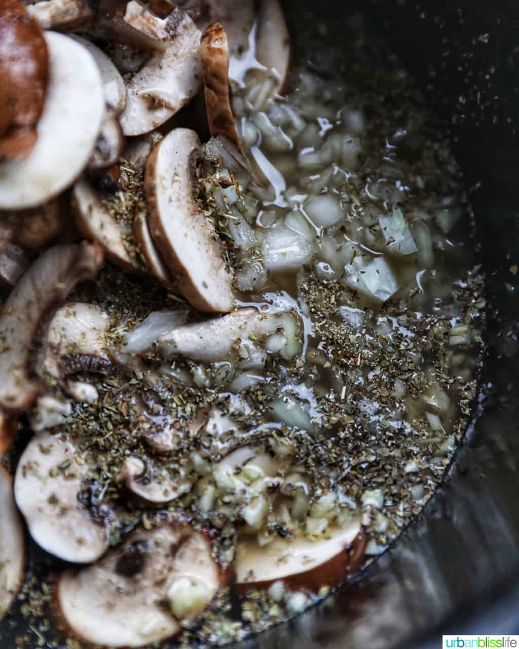 leftover turkey mushrooms chicken broth in crockpot