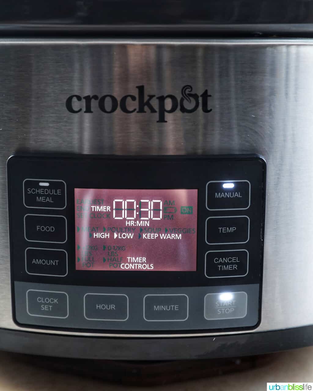 crockpot set for 30 minutes on low heat